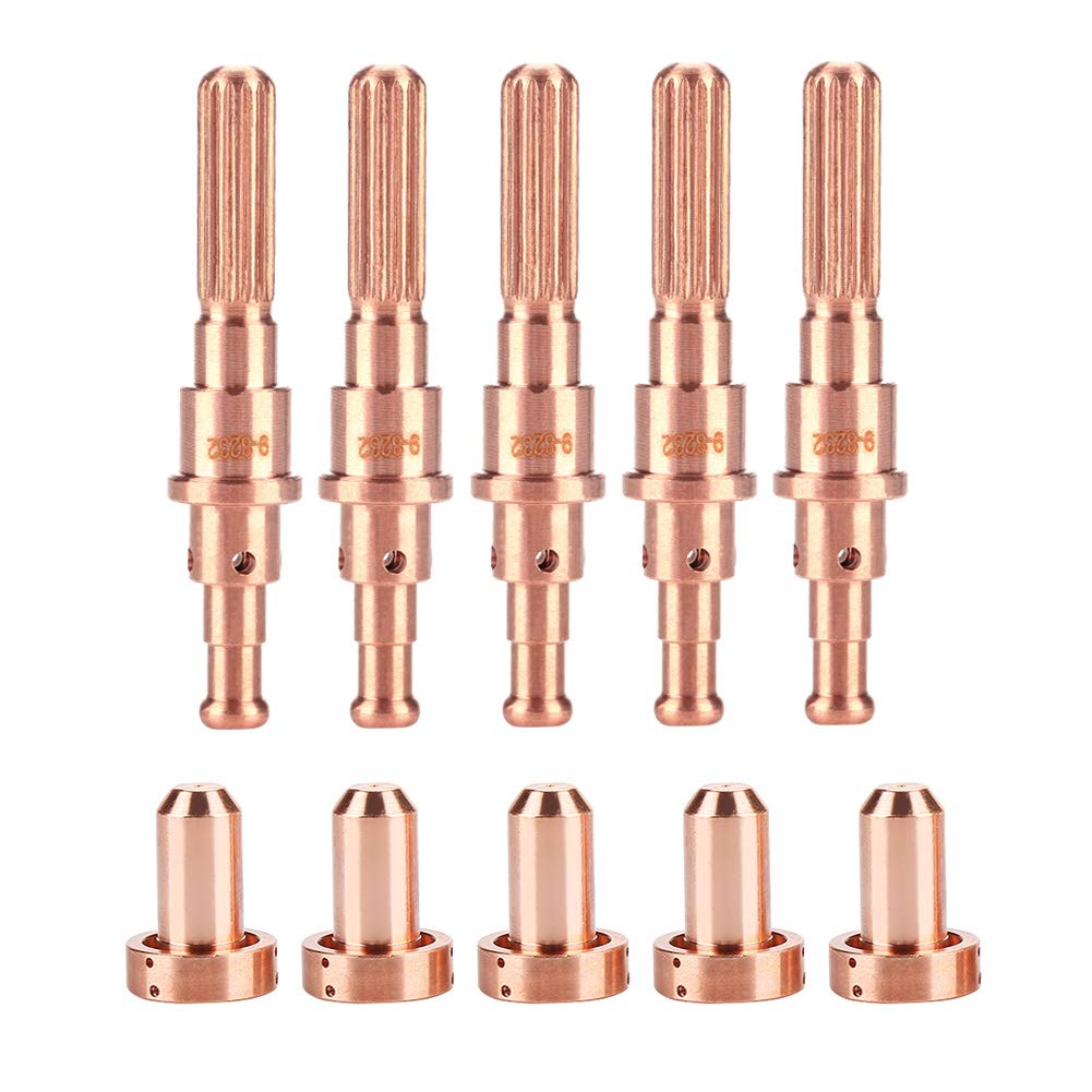 5pcs 9-8215 Electrodes & 5pcs 9-8207 Nozzle Tips Replacement Parts for Thermal Dynamics SL60/SL100 Plasma Cutter Torch - Compatible with Plasma Cutting & Welding Equipment - Perfect for Metal Fabrication, Automotive Repair & DIY Projects