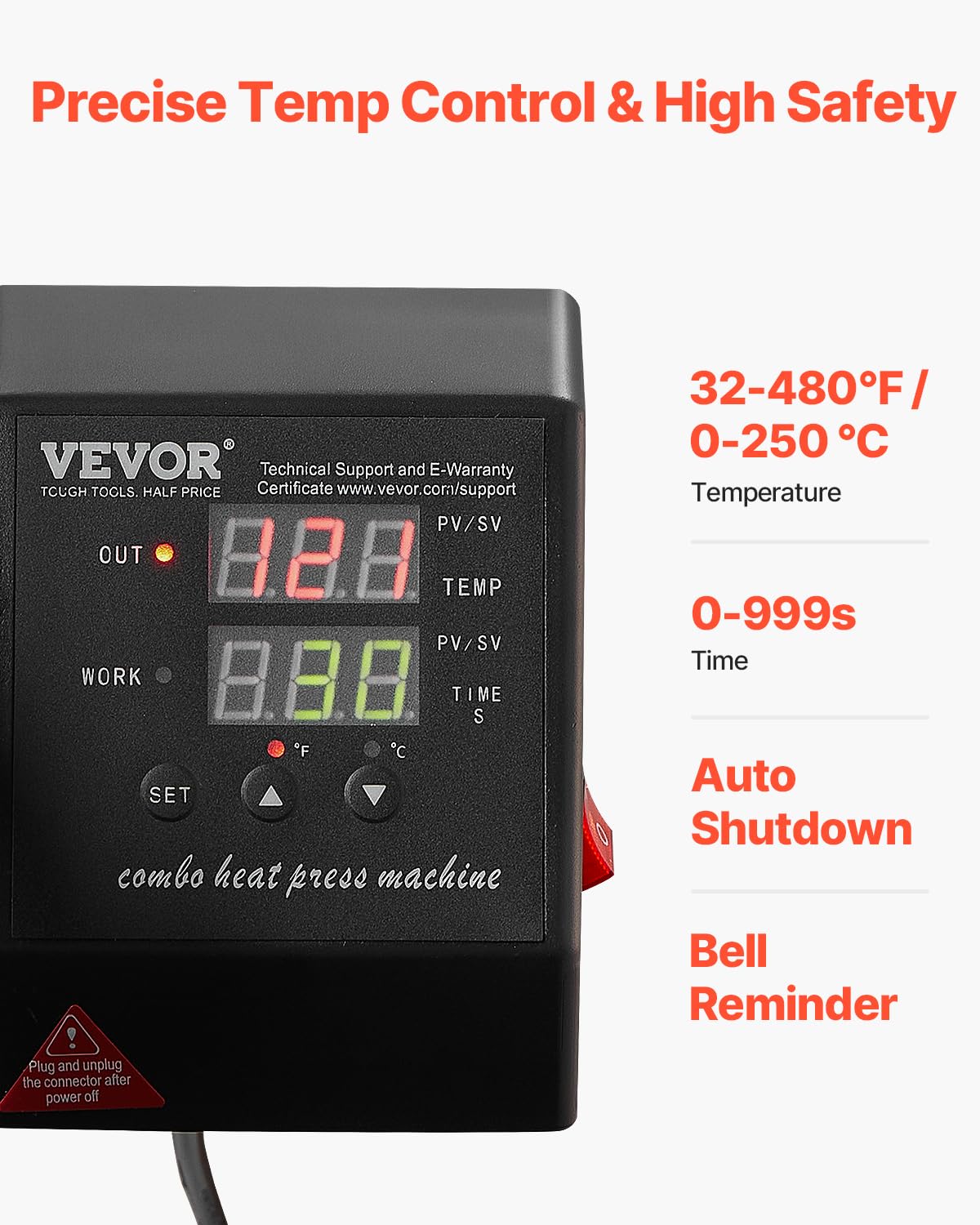 VEVOR 2 in 1 Digital Heat Press Machine 15x15 Inch - Professional Swing Away T-Shirt & Hat Heat Press for Sublimation, Vinyl & Heat Transfer - Perfect for DIY Crafts, Custom Apparel & Small Business Printing