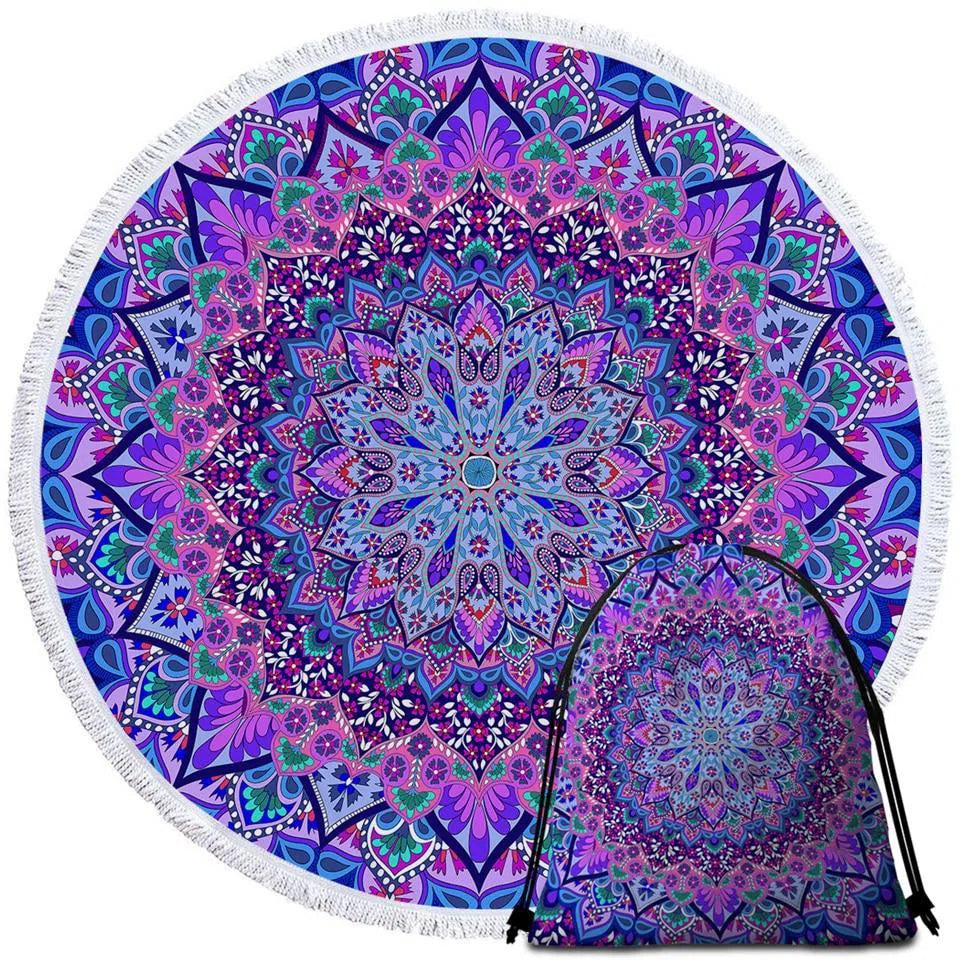 Bohemian Beach Towel with Matching Backpack Set - Soft, Absorbent & Stylish for Pool, Beach, Travel & Yoga