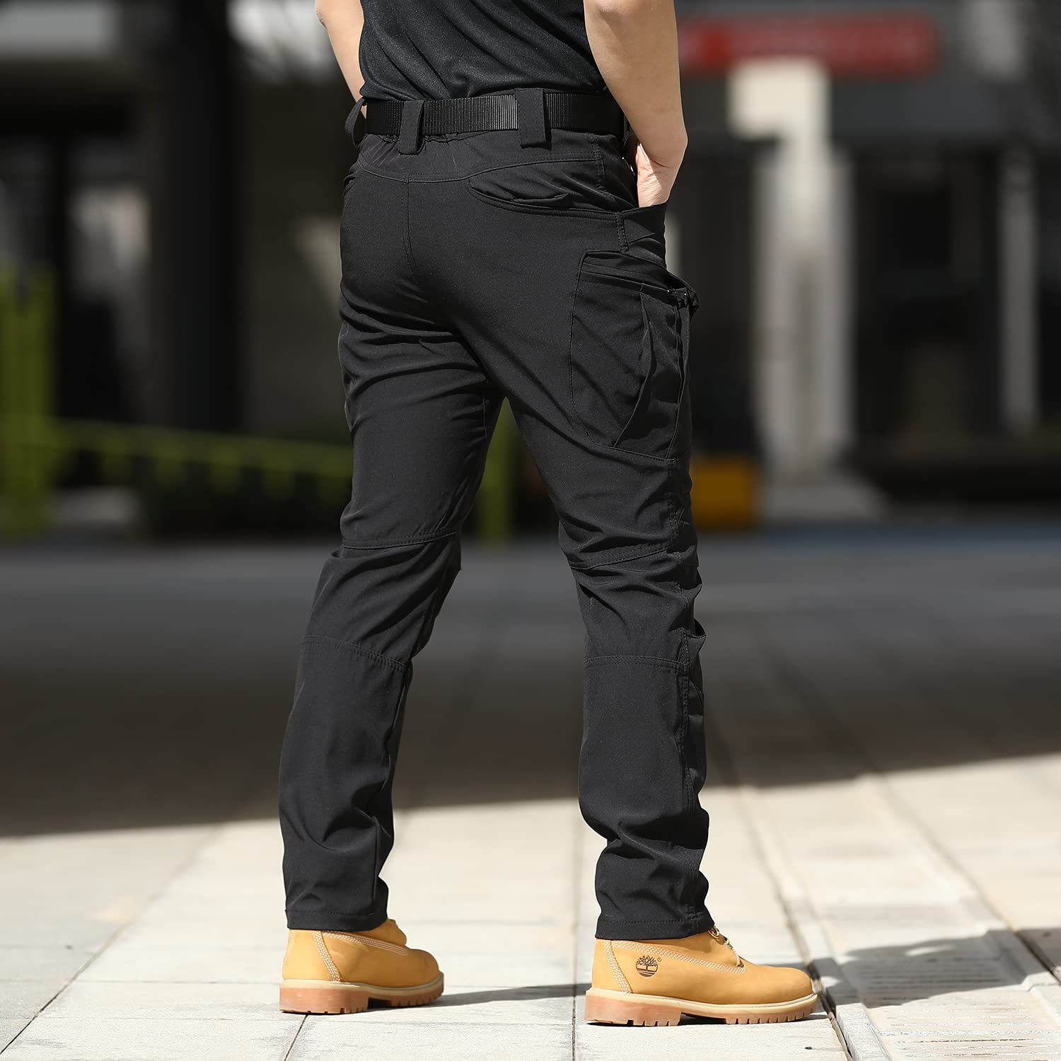 YAXHWIV Men's Tactical Cargo Pants - Lightweight Ripstop Hiking Pants with Multiple Pockets, Water Resistant, No Belt Included - Perfect for Outdoor Adventures, Camping & Everyday Wear