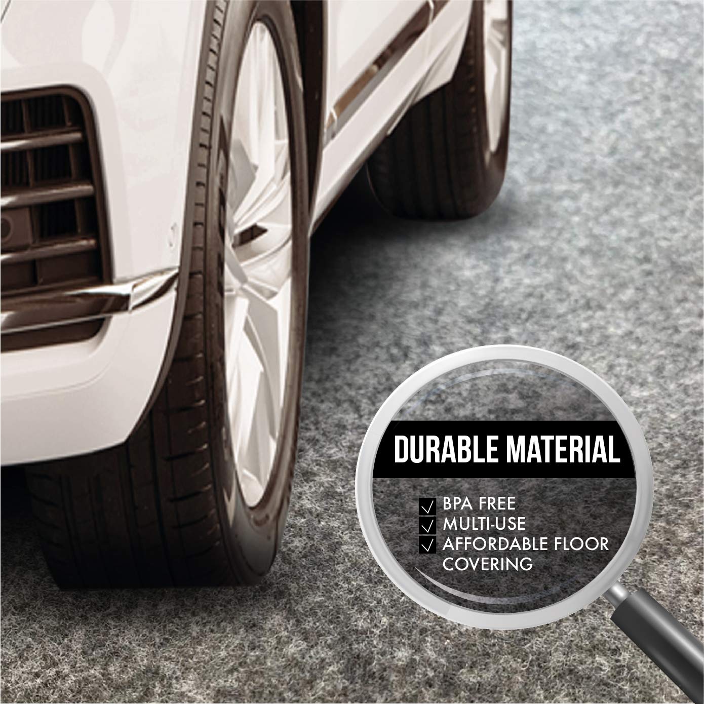 **Waterproof Runner Rug and Garage Floor Mat - 2 Rolls, 7.4’ x 8.4’ Each - Non-Slip Rubber Backing for Cars, Vehicles, Hallway, Entryway, Indoor Flooring & Home Gym - Includes Double-Sided Tape - Perfect for High-Traffic Areas, Mudrooms & Workshop Protection**