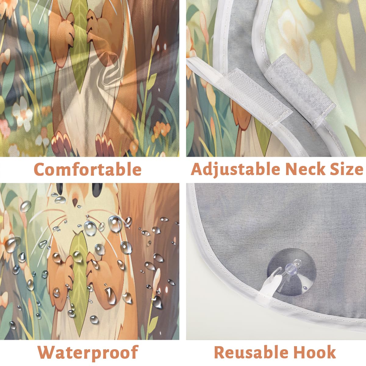 **Cartoon Squirrel Beard Shaving Bib for Men & Women - Waterproof Makeup & Hair Dye Apron, Barber Cape for Haircut & Beard Trimming - Sink Hair Catcher, Perfect Gift for Stylists & Grooming Enthusiasts (Great for Salons, Home Grooming & DIY Haircuts)**