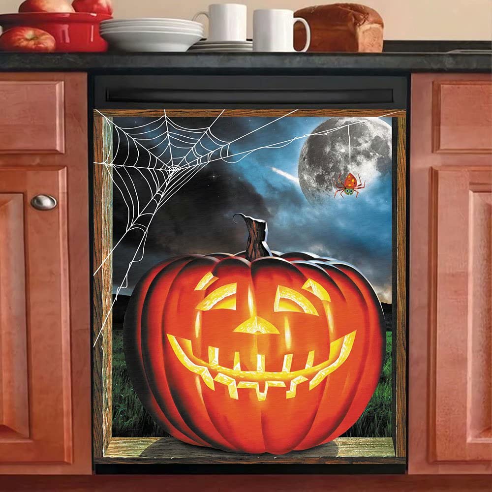 Funny Halloween Pumpkin Dishwasher Magnet Decal - 23