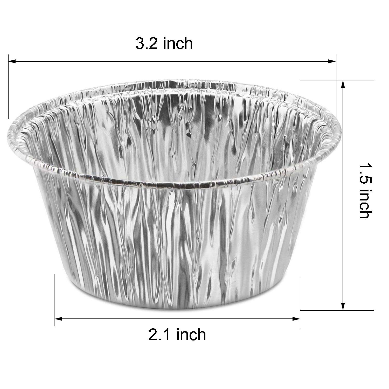 150-Pack 4 oz Aluminum Foil Ramekins - Disposable Baking Cups for Roasting, Tart, Pudding & Soufflé | Perfect for Appetizers, Desserts & Party Food Serving | Oven & Freezer Safe Mini Foil Pans