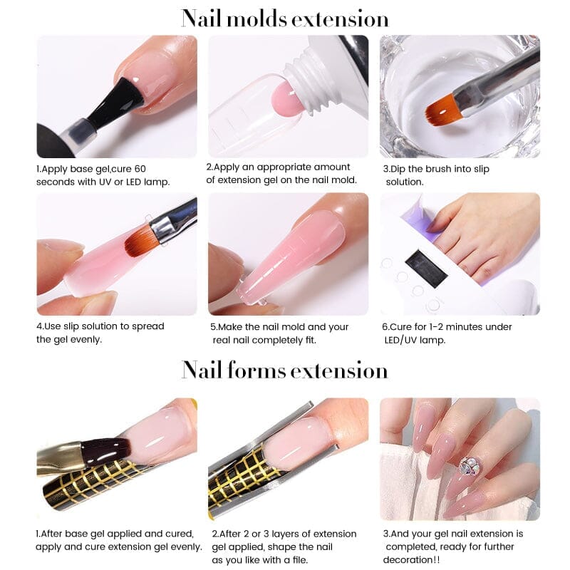 Super Crystal Extension Gel 30g - Professional Nail Extension Kit for Strong & Natural-Looking Nails - Perfect for Salon, Home Manicure & Special Occasions