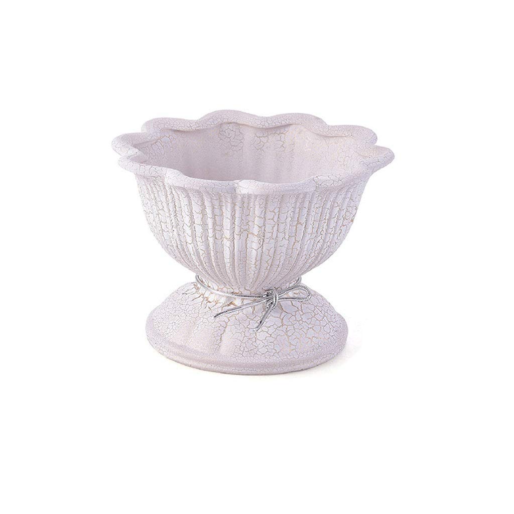 6.29 Inch White Ceramic Flower Pot for Indoor & Outdoor Use - Home Garden, Office Desk, Coffee Table Decor - Perfect for Plants, Succulents, and Small Flowers (Color: A)