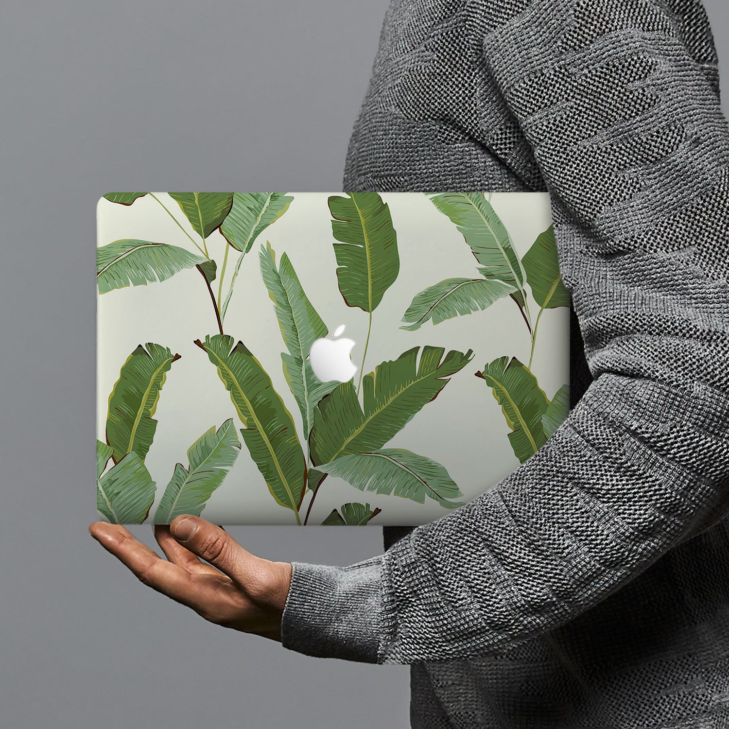 Premium MacBook Pro/Air Protective Case with Green Leaves Design - Durable & Stylish Laptop Cover for Work, Travel & School