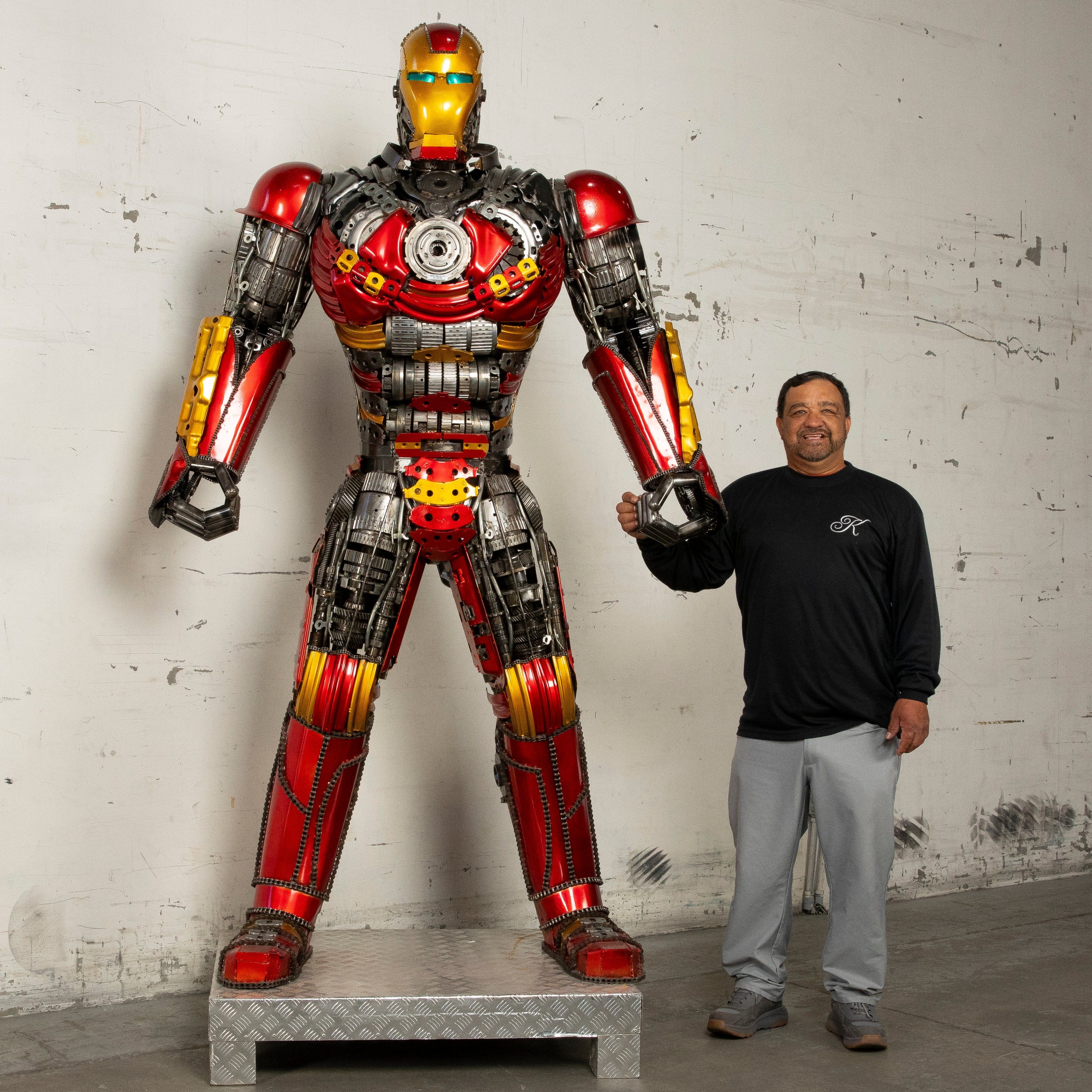 91 Iron Man Inspired Recycled Metal Wall Art Sculpture - Superhero Home Decor for Marvel Fans, Man Cave & Office Display