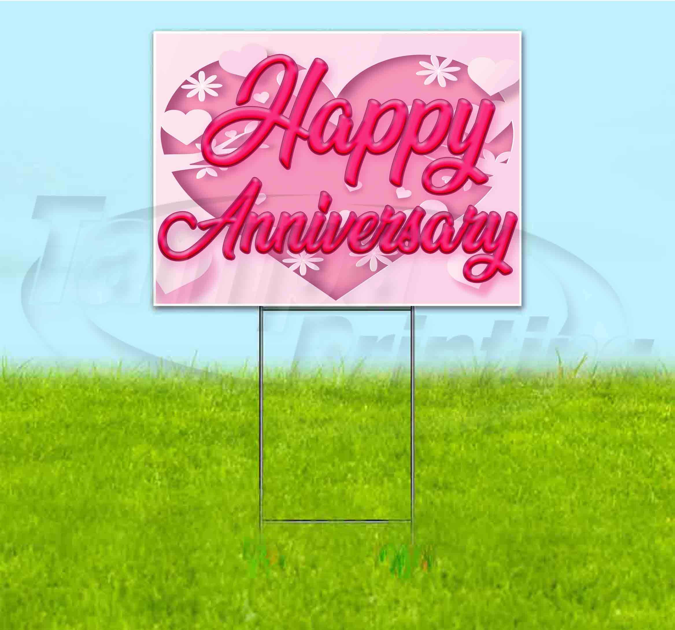 Happy Anniversary Heart Yard Sign - 18