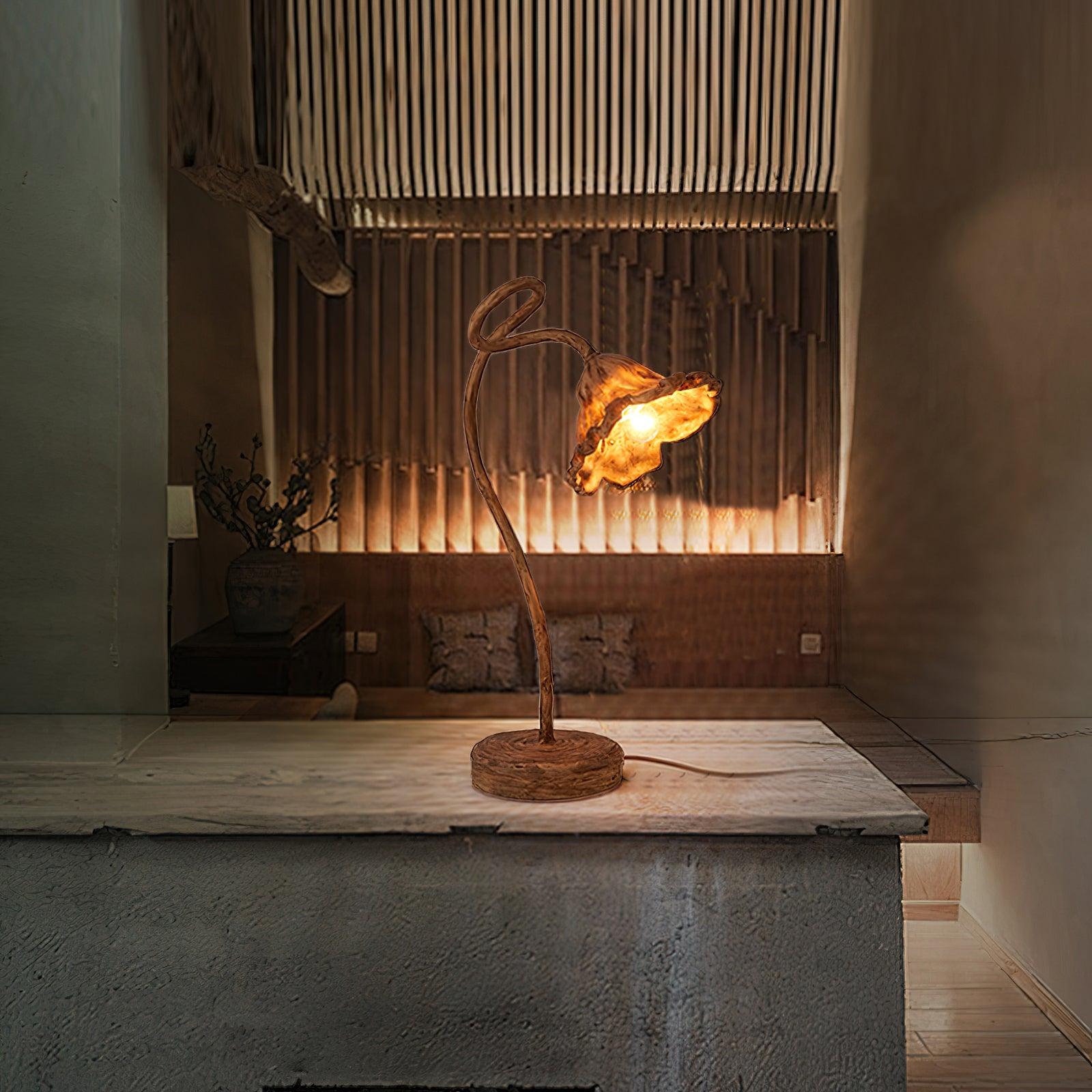 Elegant Lotus Leaf Table Lamp - Handcrafted Home Decor for Bedroom, Living Room & Office - Perfect for Relaxation & Ambient Lighting