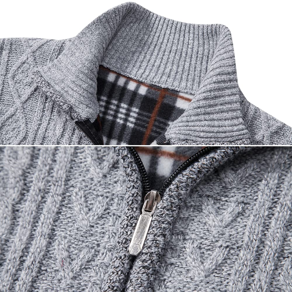 MSMSSE Men's Full Zip Knit Cardigan Sweater - Casual Warm Winter Pullover for Outdoor & Office Wear