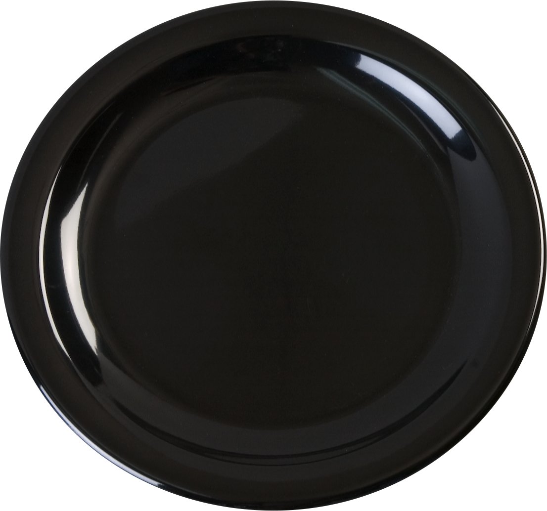 Carlisle KL20403 Kingline 6.1/2-Inch Black Melamine Pie Plates Set of 48 - NSF Certified for Commercial & Home Baking, Restaurants, Catering & Party Dessert Serving