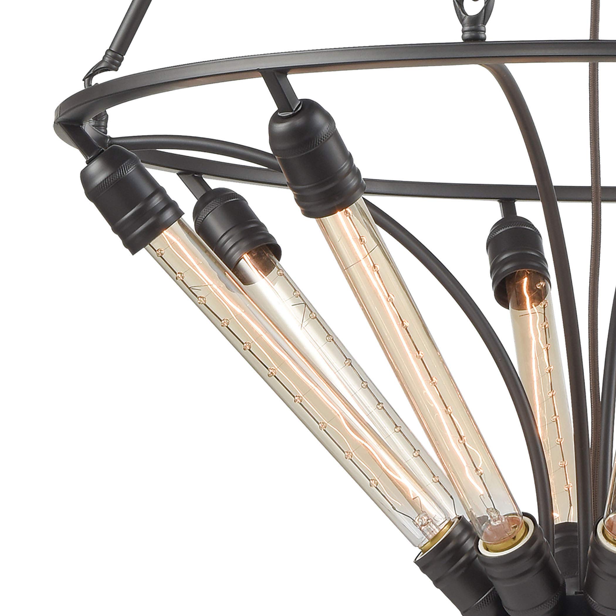 Elk Home 69226/8 27-Inch Wide 8-Light Oil Rubbed Bronze Chandelier - Elegant Dining Room Lighting Fixture for Farmhouse & Traditional Decor