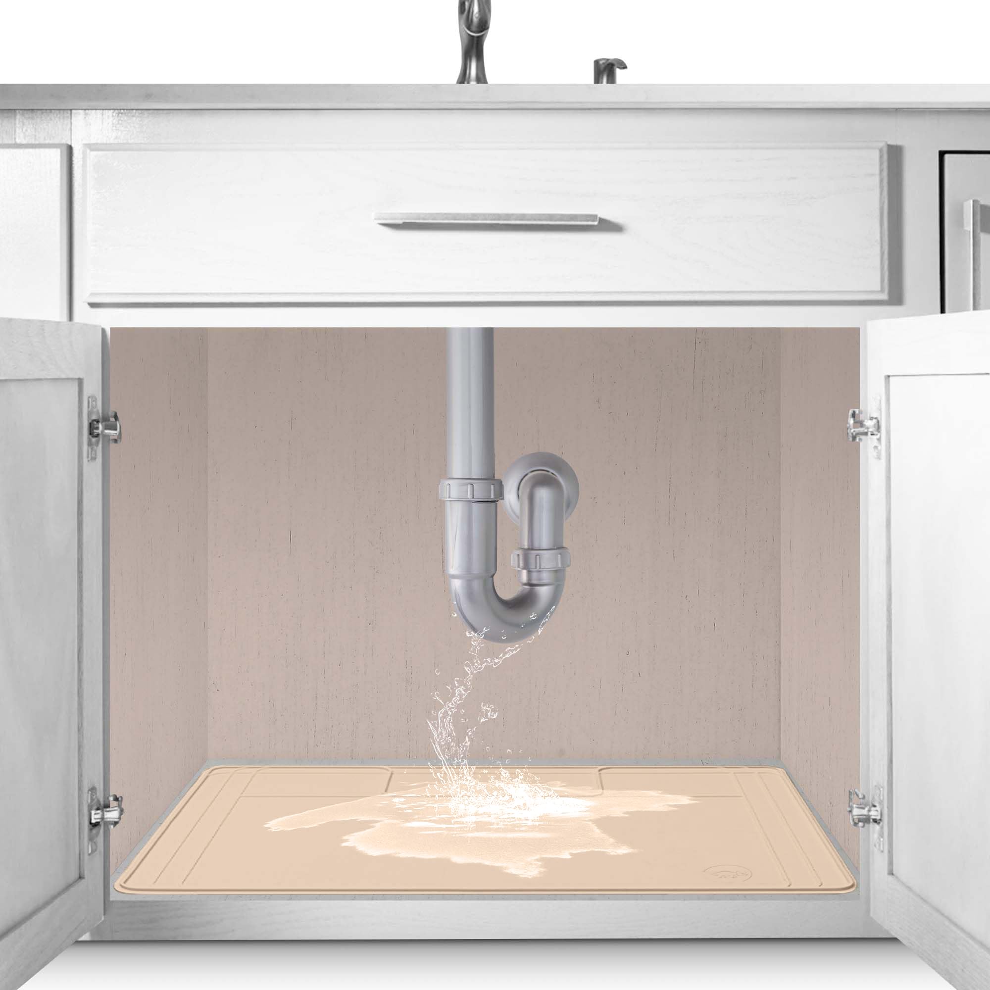 **Premium Adjustable Silicone Under Sink Mat – Waterproof Kitchen & Bathroom Vanity Mat (28