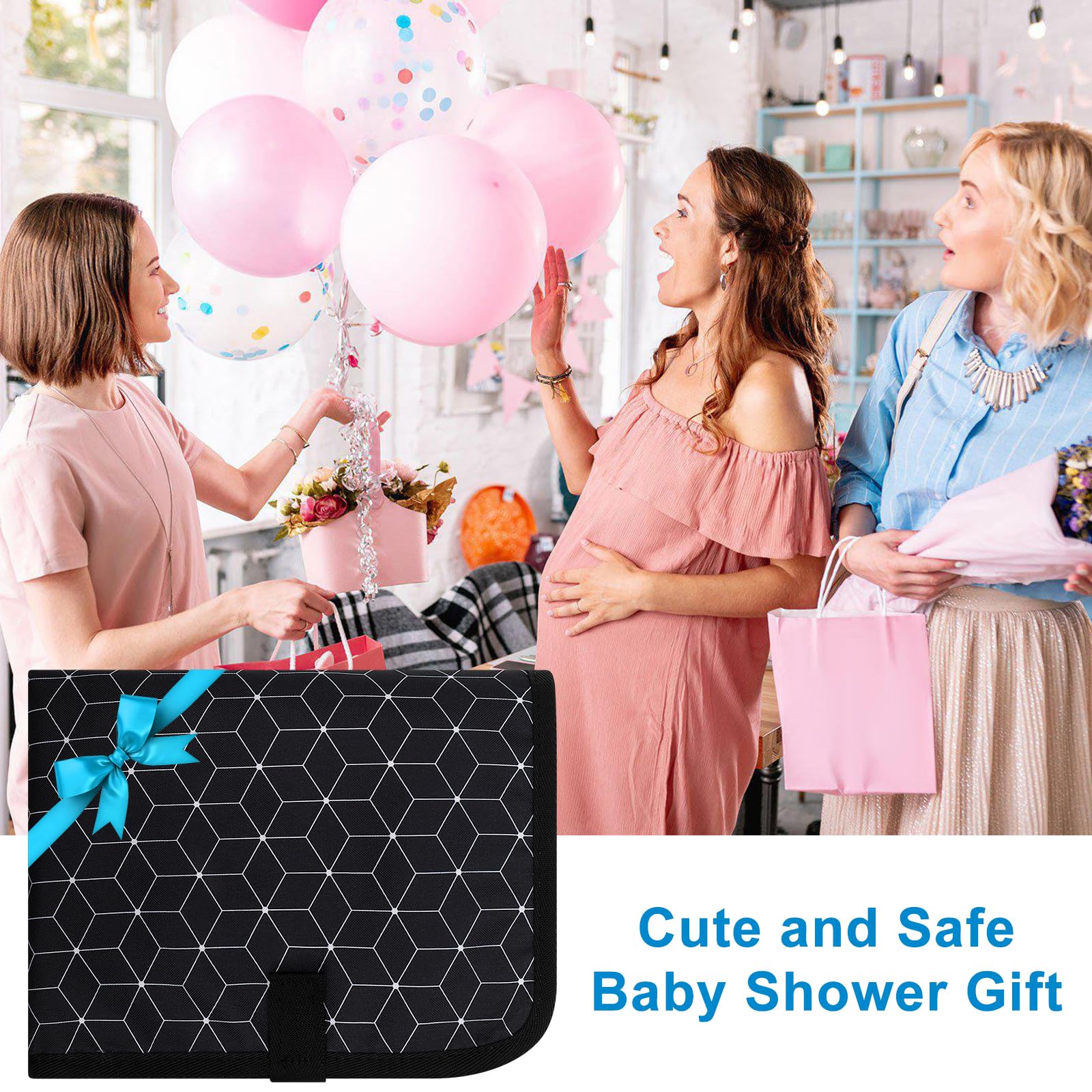 Accmor Waterproof Portable Baby Changing Pad - Foldable Travel Diaper Changing Mat for On-the-Go Parents (Black) | Perfect for Diaper Bags, Car Seats & Strollers