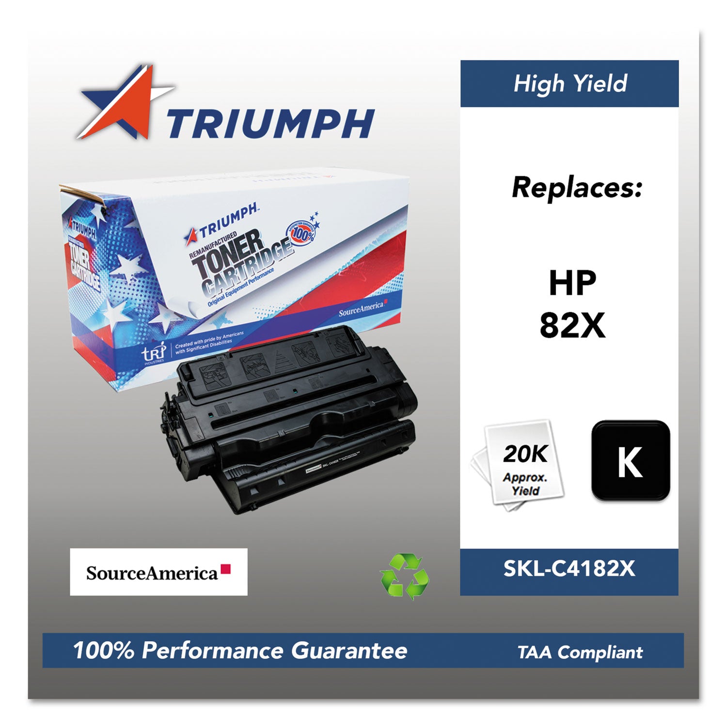 751000NSH0184 Remanufactured C4182X (82X) High Yield Black Toner Cartridge - 20,000 Page Yield | Compatible with [Printer Models] for Home & Office Use