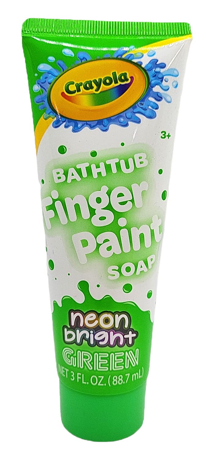 Crayola Neon Bright Bathtub Finger Paint Soap - Non-Toxic Washable Kids Bath Paint Set of 5 - Fun Sensory Play for Toddlers & Preschoolers
