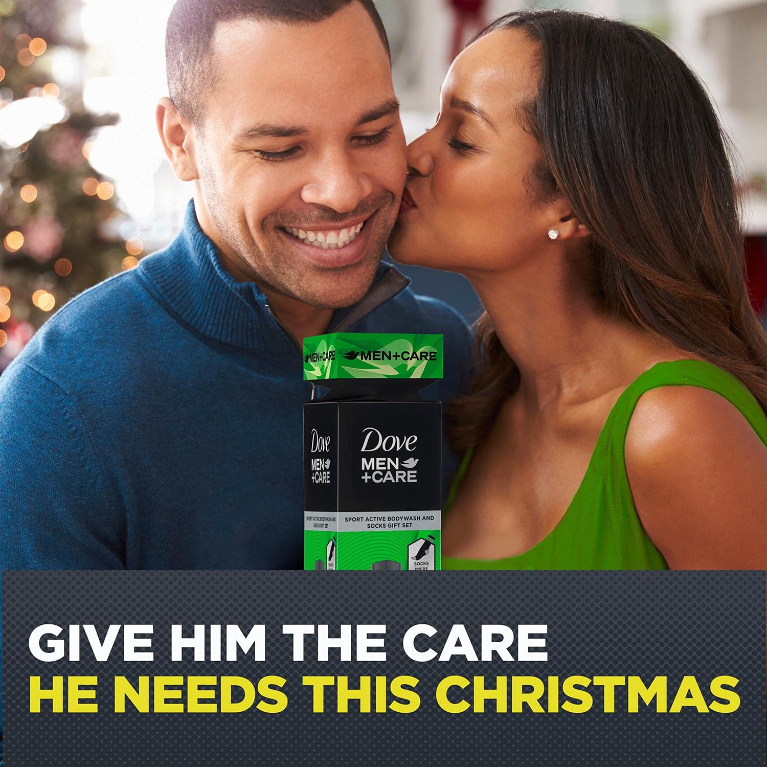 Dove Men+Care Active+Fresh Face & Body Wash 250ml with Socks Gift Set for Men - Perfect for Stocking Stuffers, Secret Santa, or Year-Round Gifting - Ideal for Gym, Travel & Daily Skincare Routine