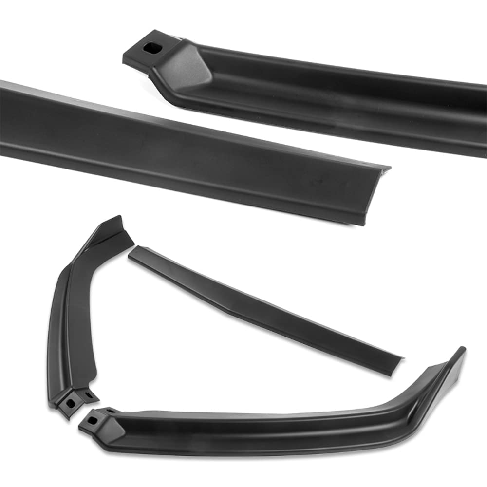 Q1-TECH 5PCS Front Bumper Lip & Side Skirt Rocker Winglet Canard Diffuser Wing Kit for 2015-2018 Volkswagen Jetta MK6.5 - ABS Matte Black Front Lip Spoiler & Body Splitter - Perfect for Car Styling & Performance Enhancement