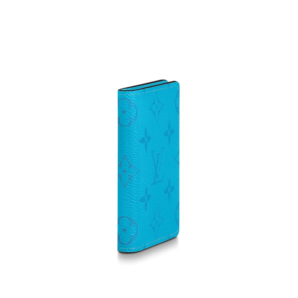 Louis Vuitton Men's Pocket Organizer Wallet in Blue - Slim RFID Blocking Card Holder for Business & Travel