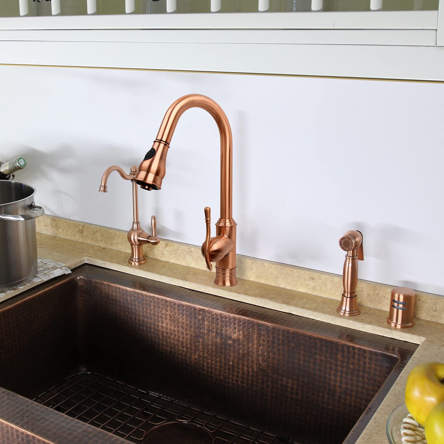 Akicon Brass Kitchen Dishwasher Air Gap Cap - Replacement Air Gap Cover Compatible with Akicon Faucets (Copper) - Perfect for Kitchen Sink, Dishwasher Installation & Plumbing Maintenance