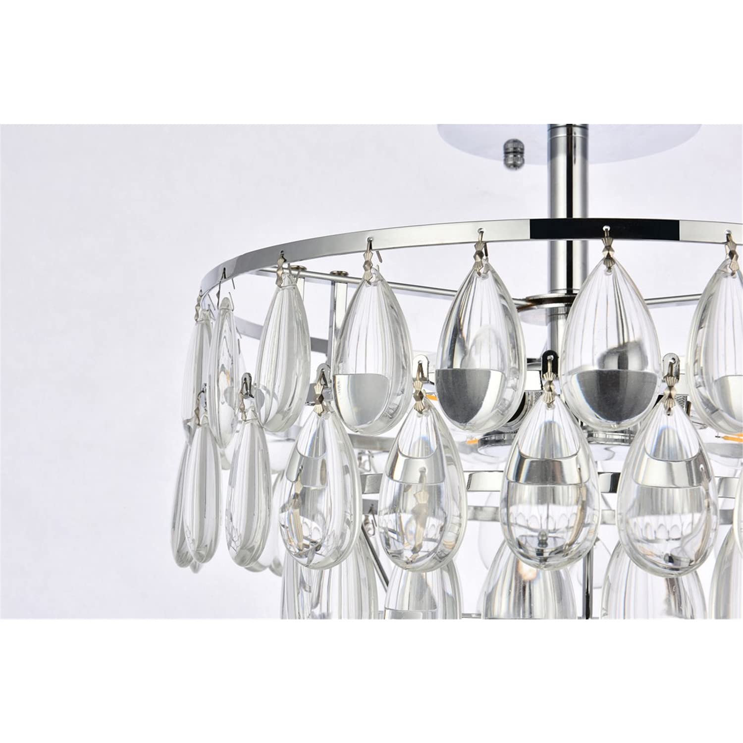 14 Inch Chrome Flush Mount Ceiling Light - Modern Indoor Lighting Fixture for Living Room, Bedroom & Kitchen | Energy Efficient LED Home Decor