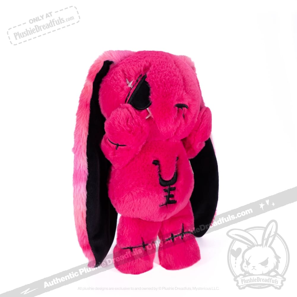 Plushie Dreadfuls Anxiety Rabbit Stuffed Animal - Hot Pink Limited Edition Soft Plush Toy for Stress Relief & Comfort | Perfect for Anxiety Support, Gifts, and Home Decor