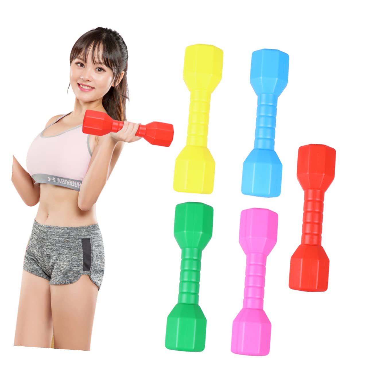 ifundom 8-Piece Kids Dumbbell Set - Small Weighted Fitness Dumbbells for Children - Perfect for Home Workouts, Exercise Training & Puzzle Play