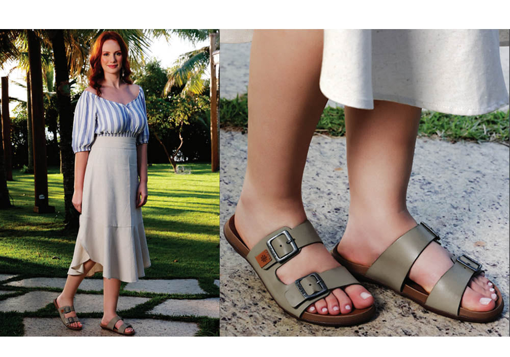 Silvan Women's Comfort Leather Slides Sandals - Soft Brazilian Leather - Perfect for Home, Poolside & Summer Outings