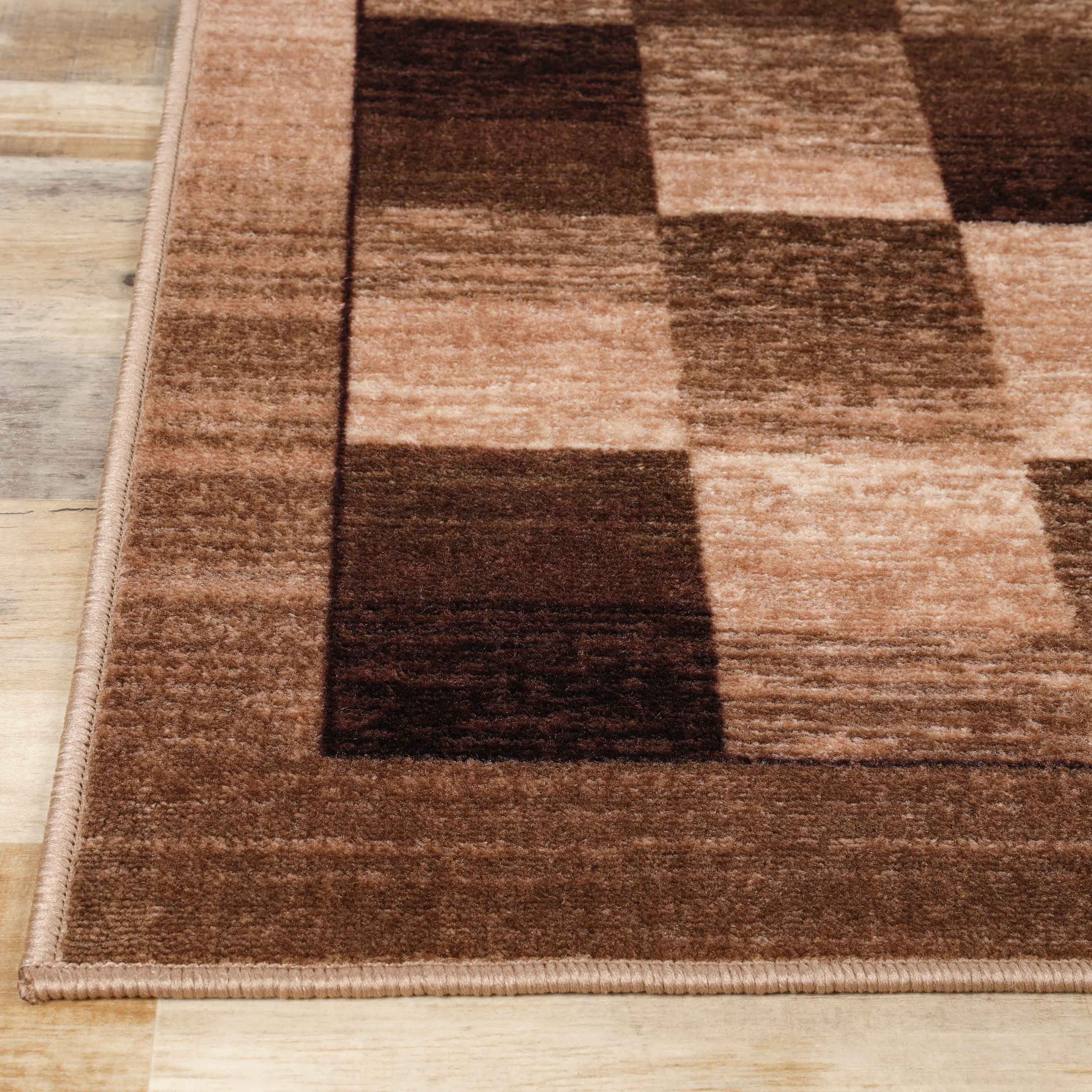 Lockwood Color Block Non-Slip Washable Indoor Area Rug or Runner - Perfect for Living Room, Bedroom, Entryway & High Traffic Areas