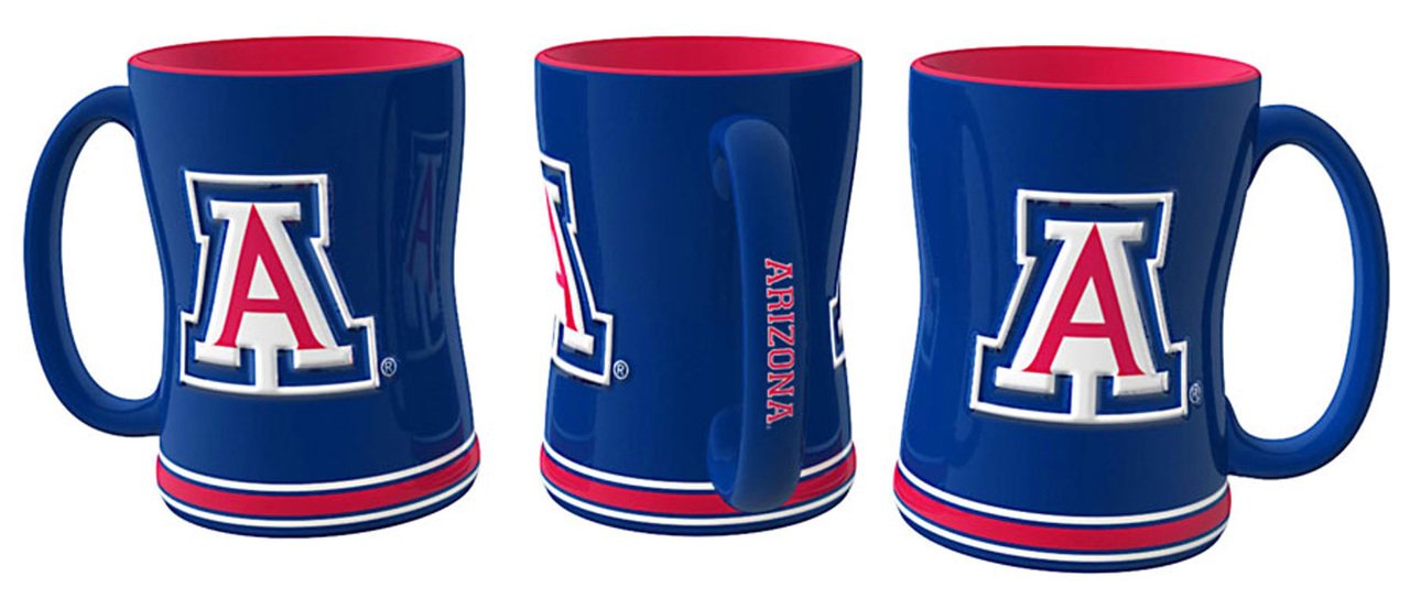 Arizona Wildcats 14oz NCAA Coffee Mug with Sculpted Relief - Officially Licensed Team Colors - Perfect for Game Day, Office, or Gifts