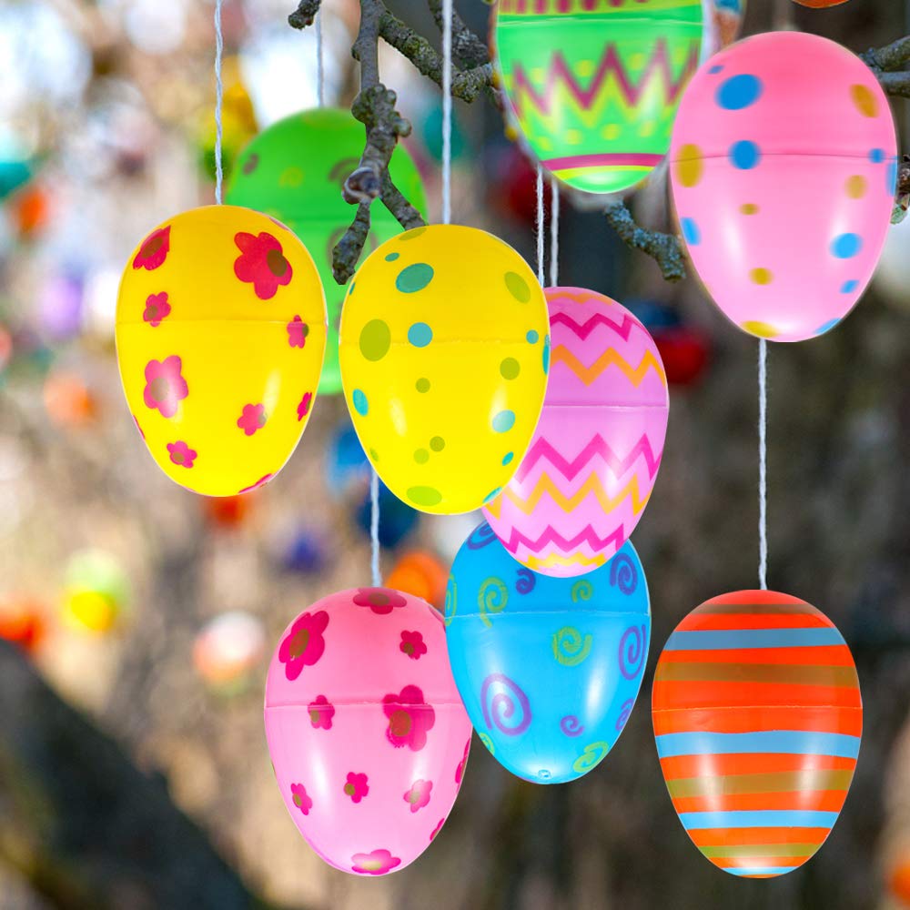 36 Pcs Plastic Printed Easter Eggs - 3.15