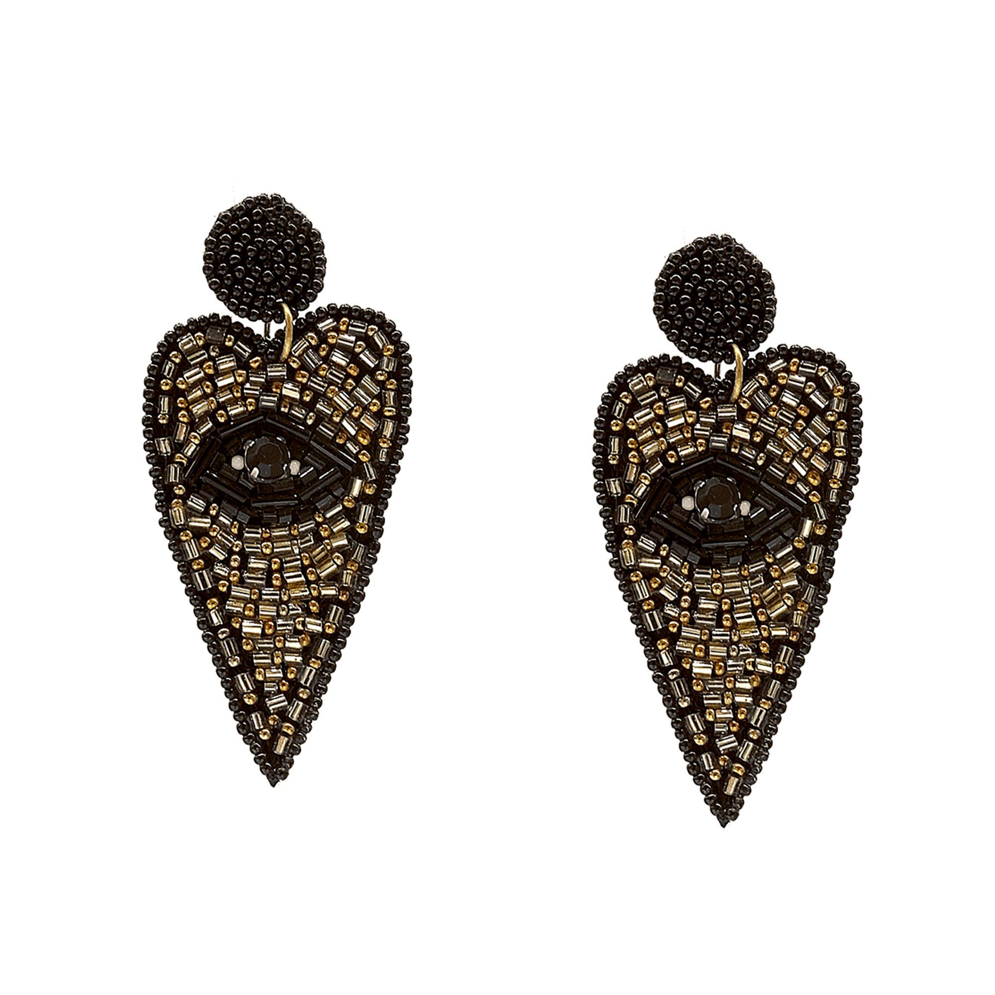 Bezalel Artistry Beaded Eye Drop Earrings for Women - Elegant Dangle Jewelry for Party, Wedding & Evening Wear