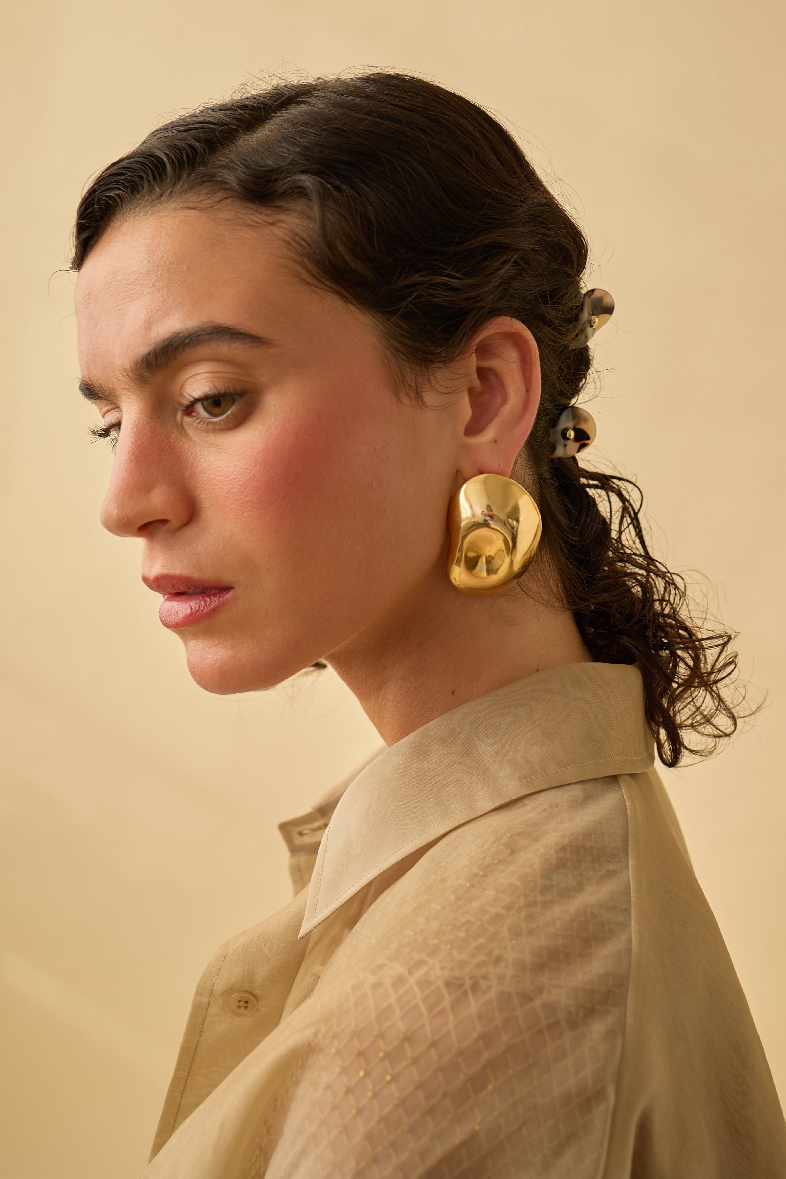 Zoe Button Earrings for Women - Stylish Gold-Plated Fashion Jewelry - Perfect for Parties, Weddings & Everyday Wear