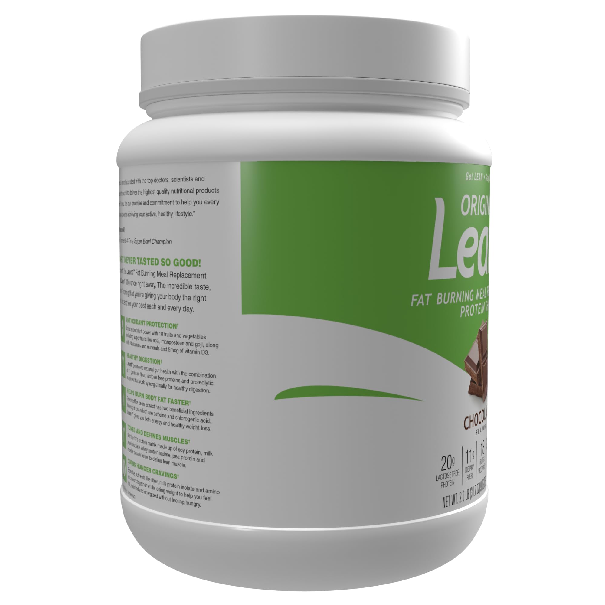Lean1 Meal Replacement Protein Powder - Chocolate Flavor, 15 Servings | High Protein Shake for Weight Loss & Muscle Gain | Perfect for Breakfast, Post-Workout & Busy Lifestyles