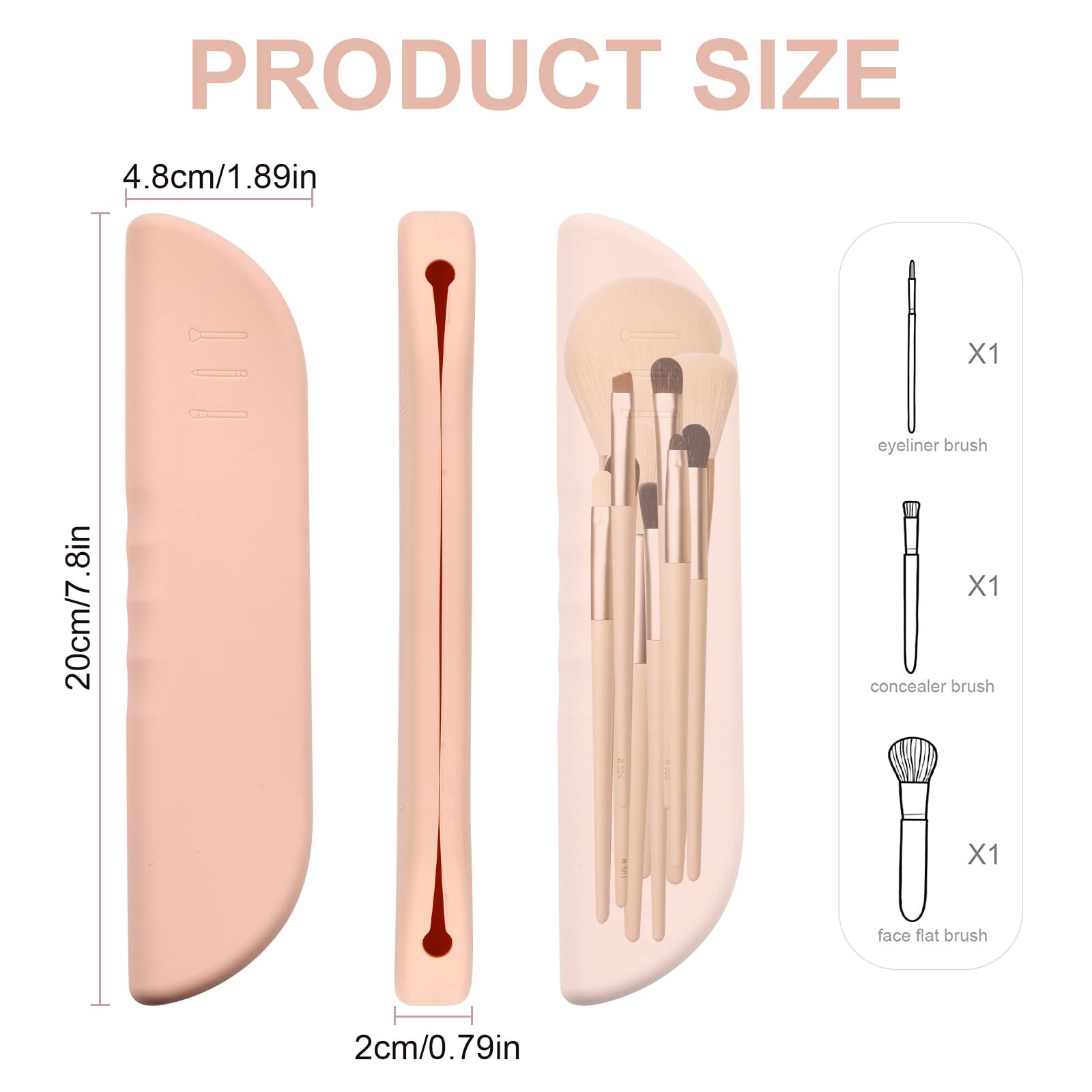 URAQT Silicone Makeup Brush Holder - Eco-Friendly Travel Cosmetic Organizer | Soft Portable Face Brush Case for Women & Girls | Perfect for Home, Travel & Salon Use