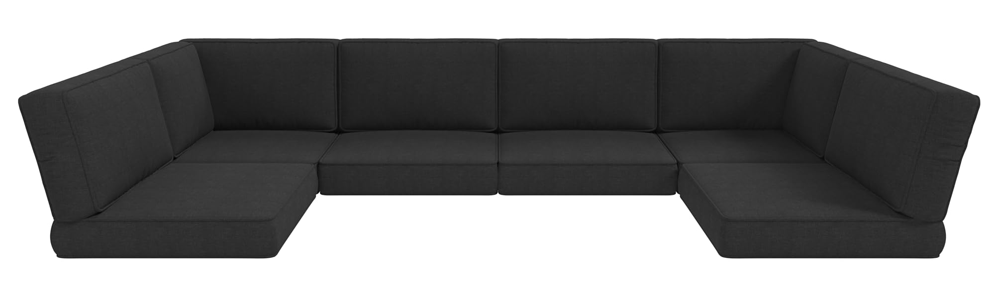 LayinSun 14-Piece Outdoor Furniture Replacement Cushions for 6-Seat Patio Rattan Wicker Sectional Sofa Set - Waterproof & UV Resistant Cushion Covers - Perfect for Backyard, Poolside, and Garden Conversation Areas