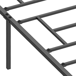 Heavy Duty Twin Metal Bed Frame with Steel Slat Support - No Box Spring Needed - Easy Assembly 75.2