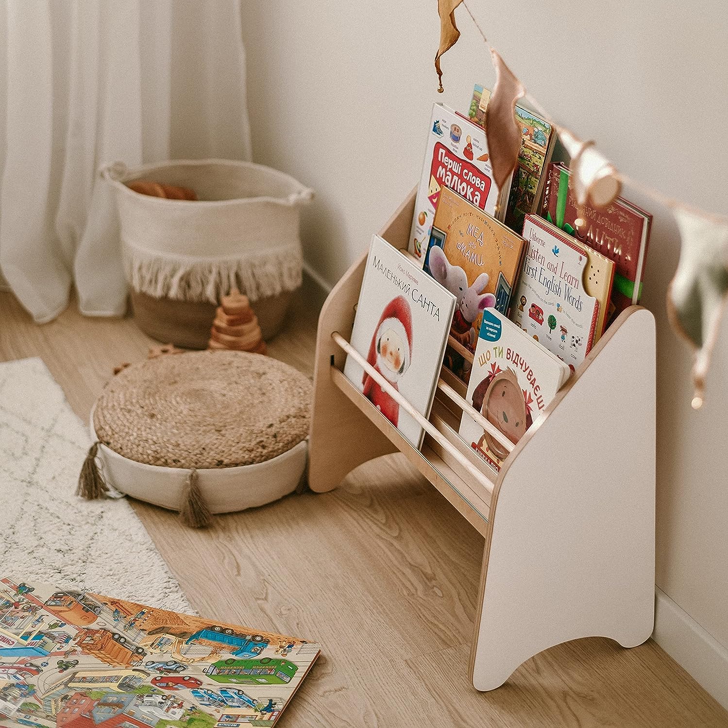 Montessori Kids Bookshelf - Wooden Bookcase for Toddlers & Children | Natural Wood Storage Shelf for Playroom, Nursery & Bedroom | Perfect Gift for 2nd & 3rd Birthday (Small, Green) - Organize Storybooks, Toys & Learning Materials