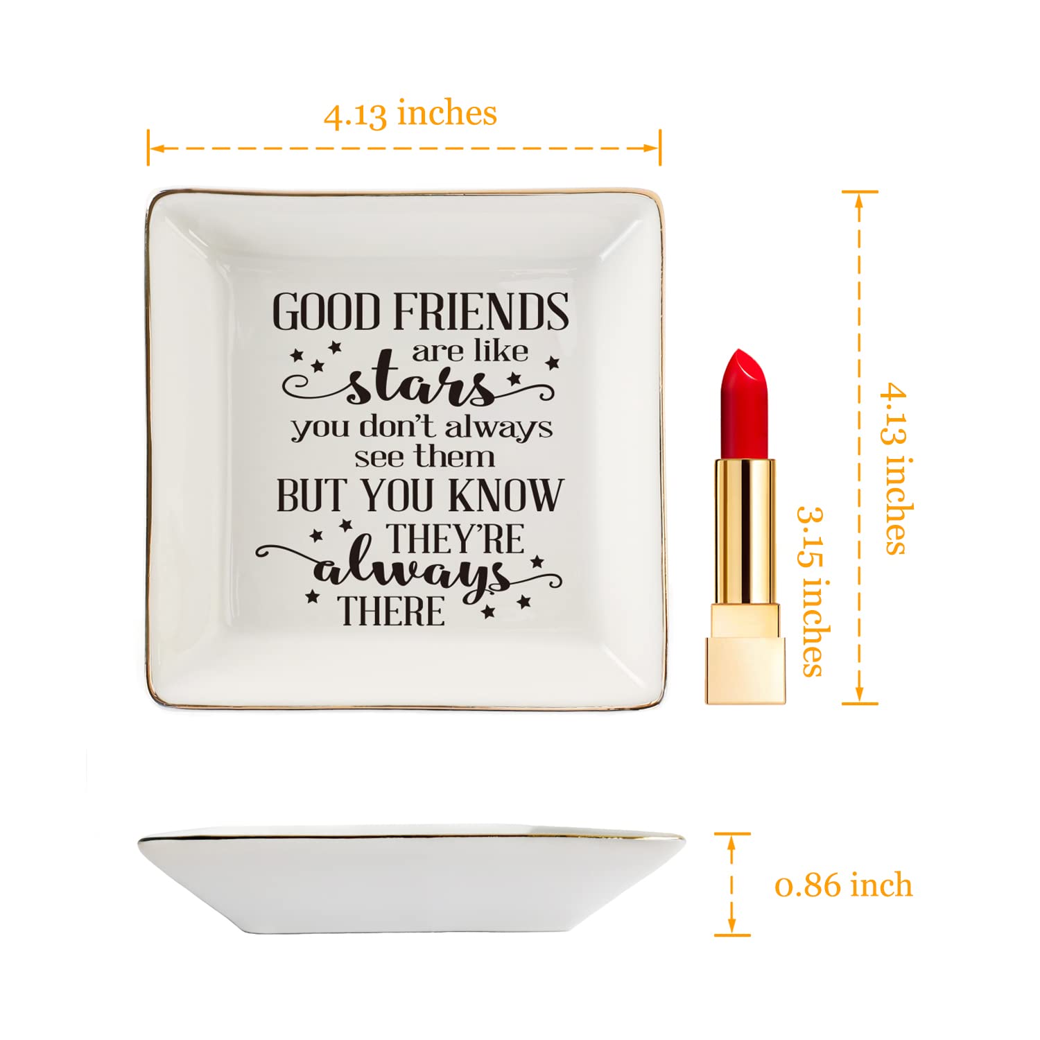 Ceramic Ring Dish Jewelry Tray - Elegant Home Decor Gift for Women, Mom, Sister & Friends | Perfect for Bathroom, Bedroom, Vanity & Entryway Organization