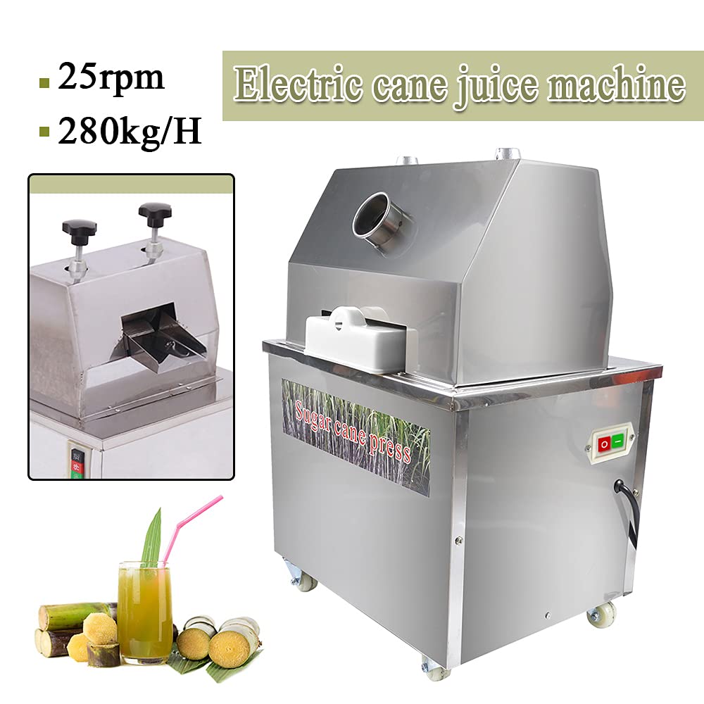 Shikha Commercial Electric Sugar Cane Juicer Machine with 304 Stainless Steel Rolls - 110V for Fresh Juice Extraction - Perfect for Restaurants, Juice Bars, and Home Use