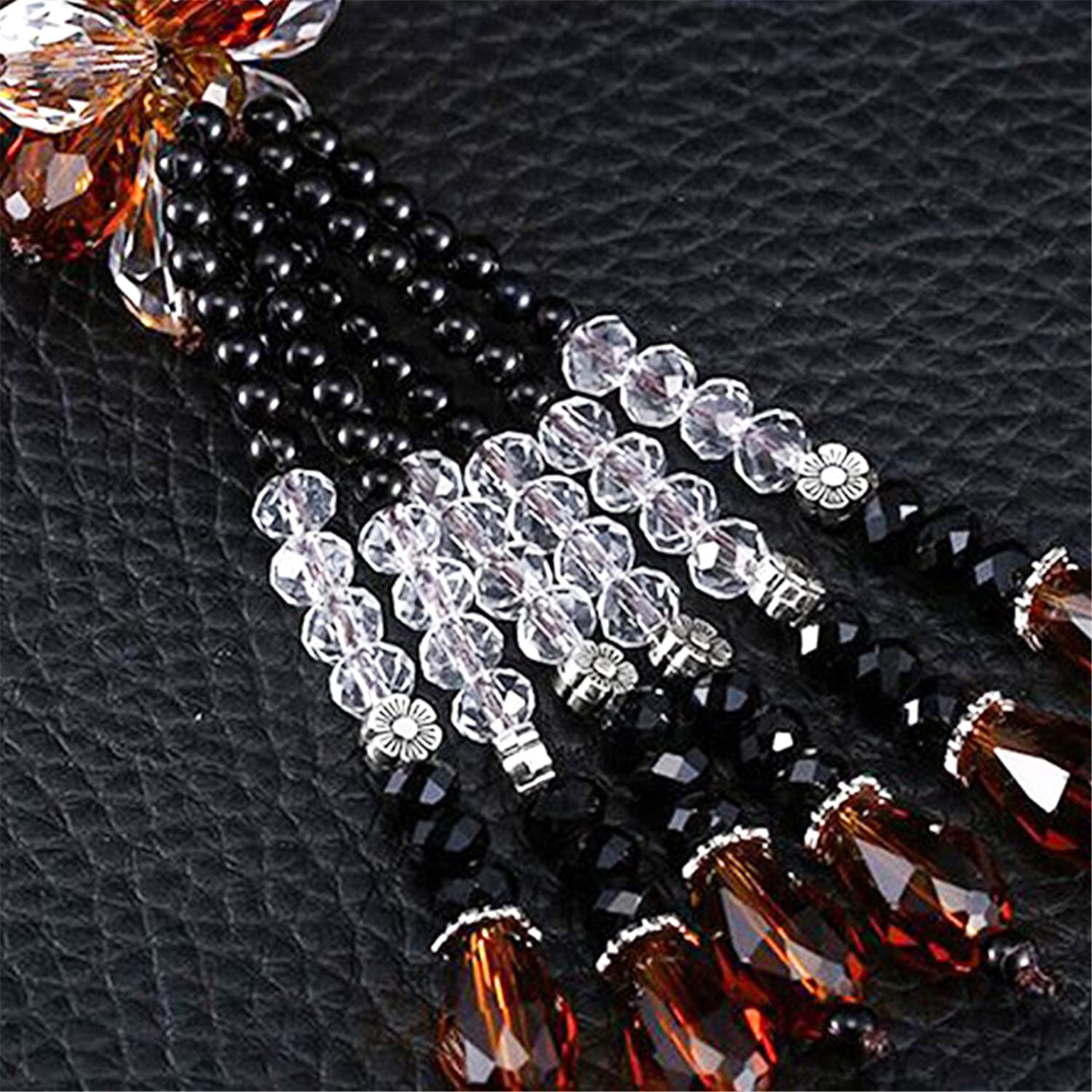Crystal Windmill Pendant Car Mirror Hanging with 4 Photo Frames - 40-60cm Orange Rearview Mirror Ornament for Car Accessories - Perfect for Personalizing Your Vehicle and Adding a Stylish Touch to Your Daily Commute
