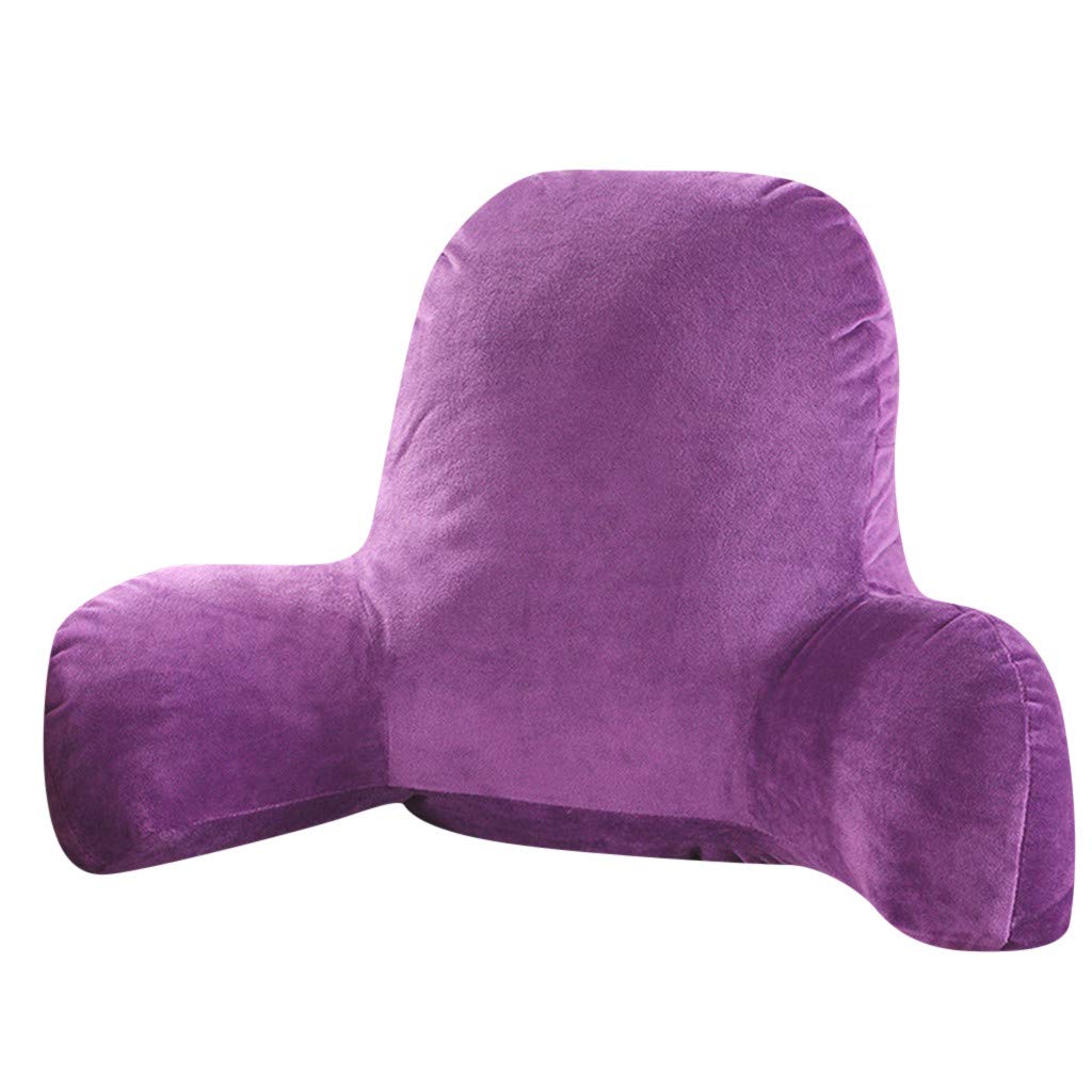Comfortable Plush Backrest Pillow - Lumbar Support Cushion for Reading & Relaxing in Bed, Chair, or Lounge - Large Adult Size with Armrests - Perfect for Back Pain Relief, Watching TV, or Napping