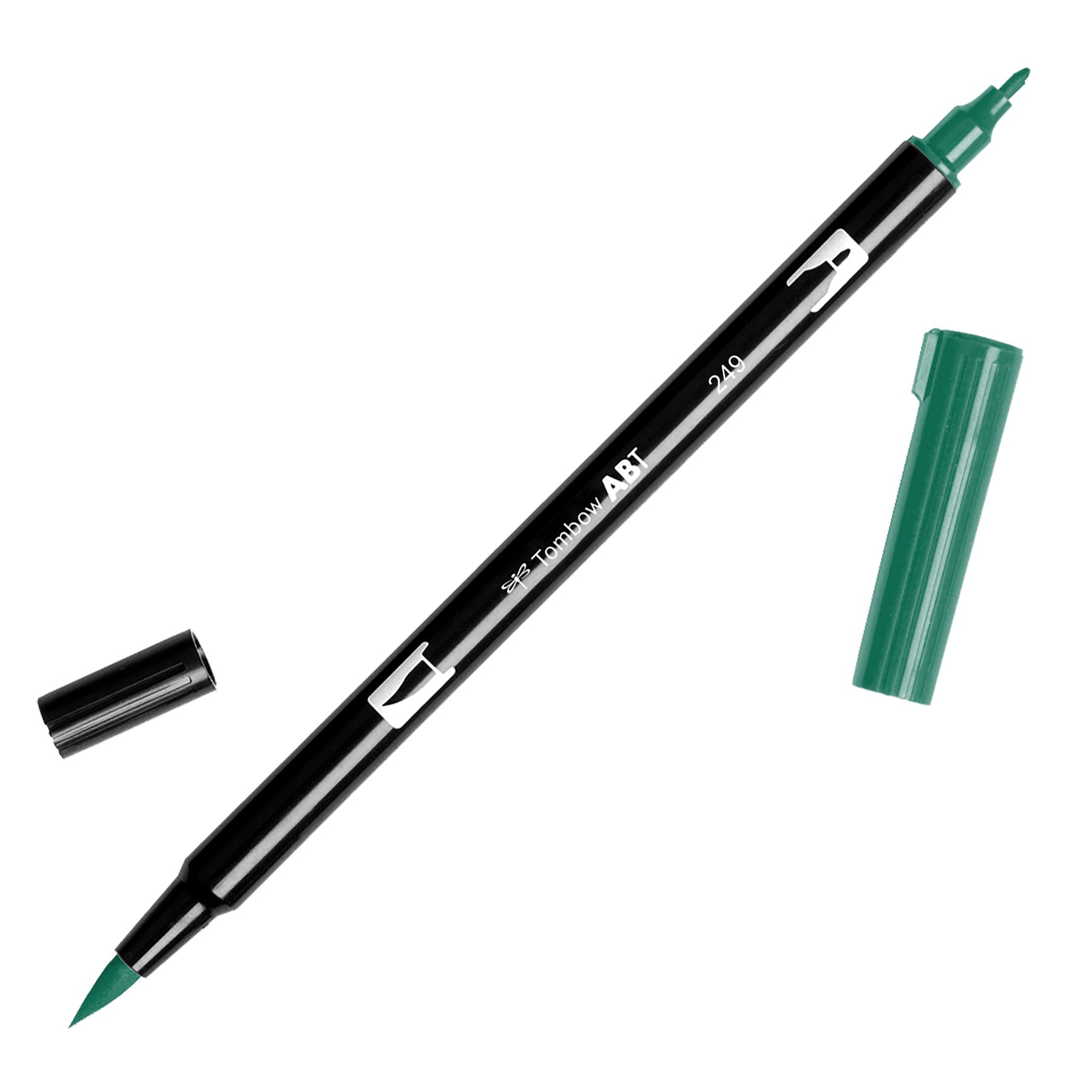 Tombow 56528 Dual Brush Pen Art Marker - Blendable Brush & Fine Tip Marker Set, 1-Pack (Hunter Green #249) - Perfect for Calligraphy, Hand Lettering, Illustration & DIY Crafts
