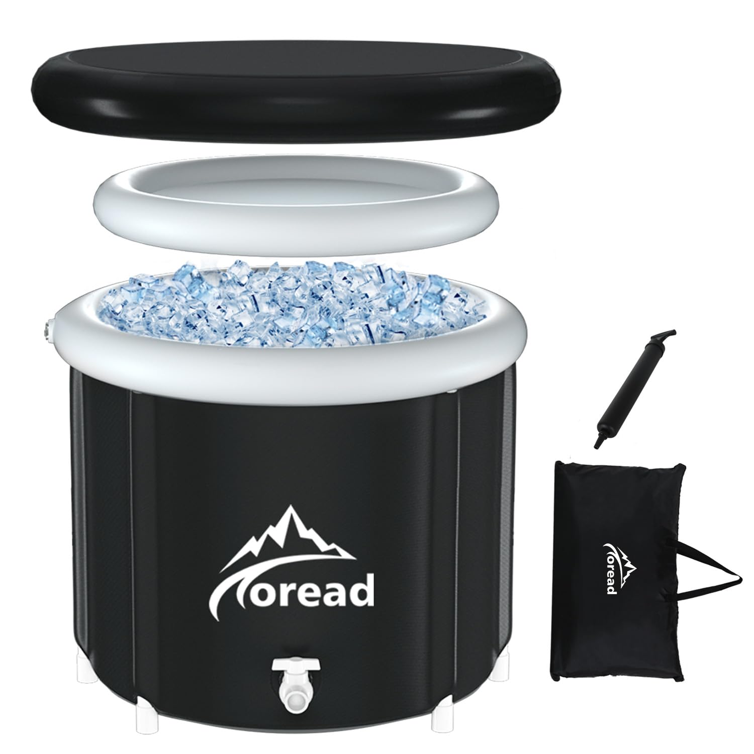 TOREAD 115 Gallon Portable Ice Bath Tub for Athletes – Inflatable Cold Plunge Tub with Cover for Muscle Recovery & Therapy | Multi-Layered Design for Outdoor & Indoor Use | Perfect for Post-Workout, Cryotherapy & Hydrotherapy Sessions
