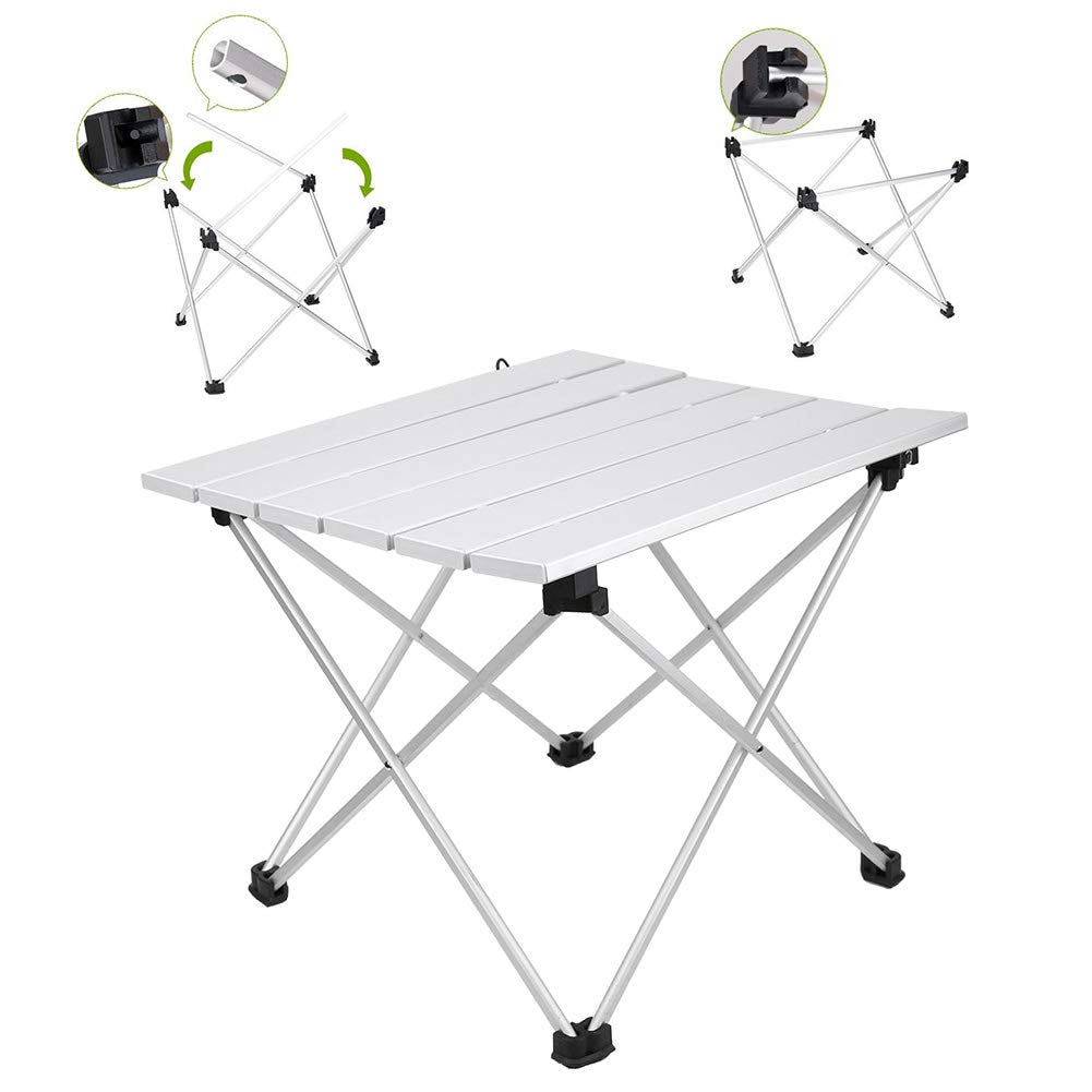 Lightweight Aluminum Alloy Folding Table - Portable Outdoor Camping Desk for Hiking, Fishing, Picnics & Beach (Compact Size) | Perfect for Backpacking, Tailgating & RV Trips