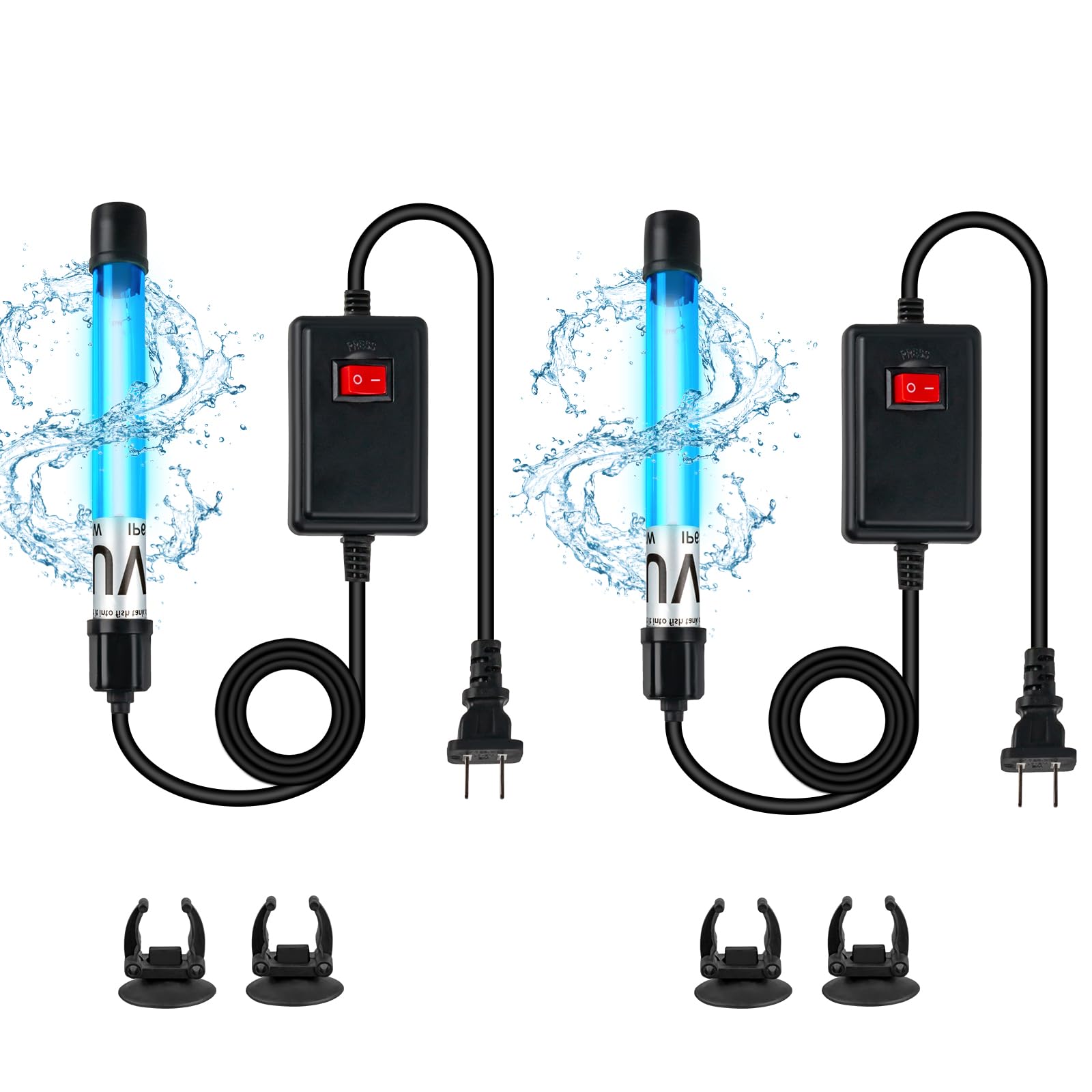 2-Pack 11W UV Light for 55-150 Gallon Aquarium - Algae Cleaner for Fish Tanks