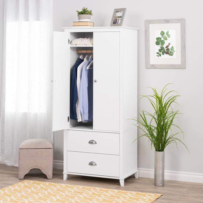 Yaletown Armoire - Elegant Wooden Wardrobe with Mirror & Storage for Bedroom, Living Room & Closet Organization