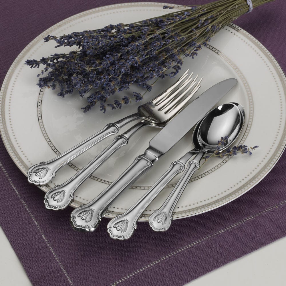 Premium Napoleon Bee 45-Piece Stainless Steel Flatware Set - Service for 8 - Elegant Dinnerware for Formal Dining, Wedding Gifts & Holiday Entertaining
