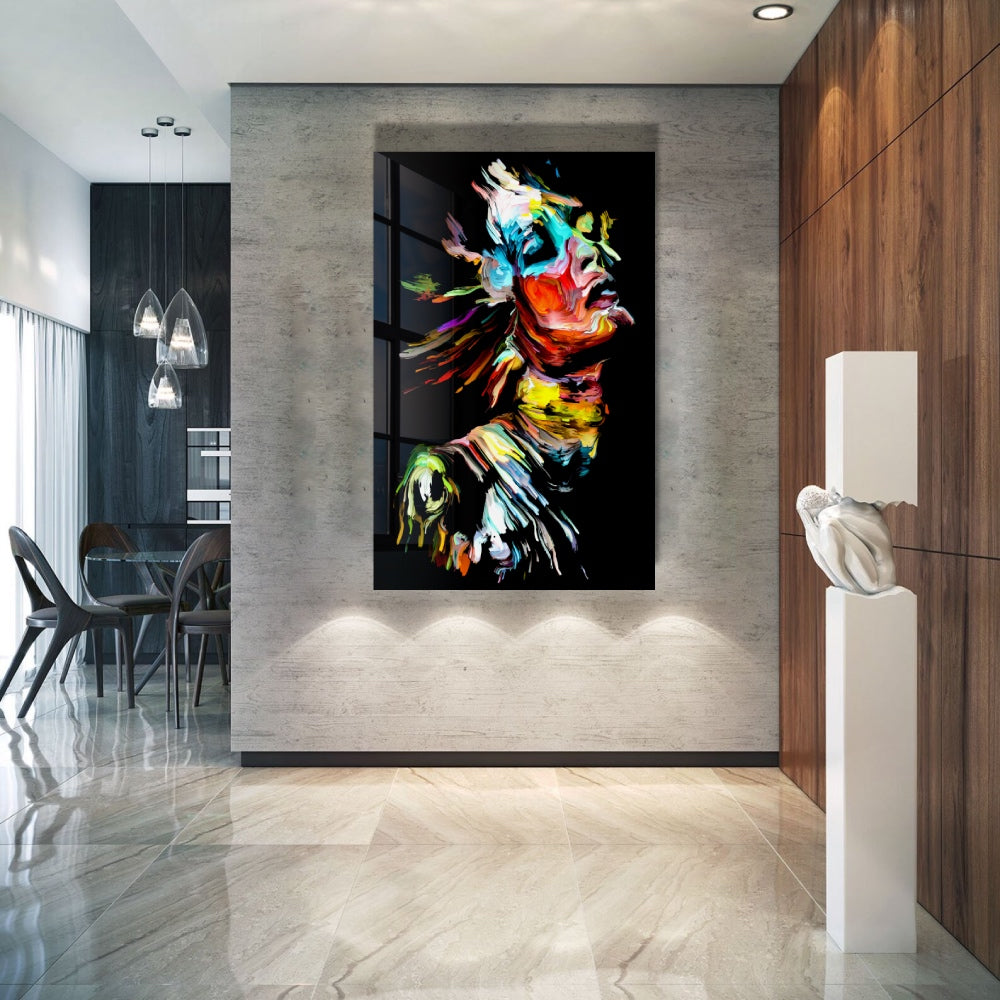 Vibrant Abstract Portrait Painting II - Modern Wall Art for Living Room, Bedroom & Office Decor